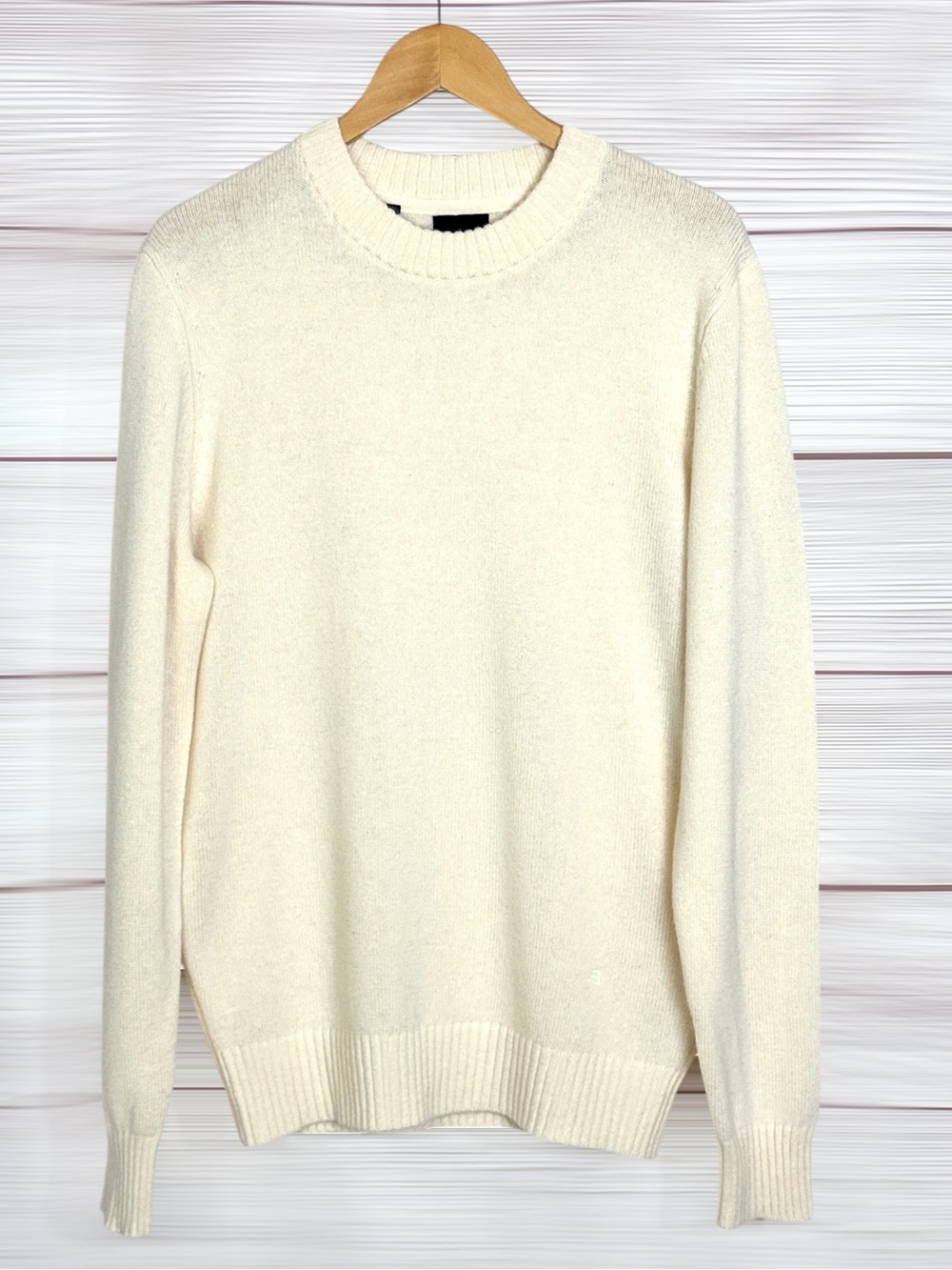 Men's ESPRIT Cashmere Sweater Cream Crew Neck size L NWOT